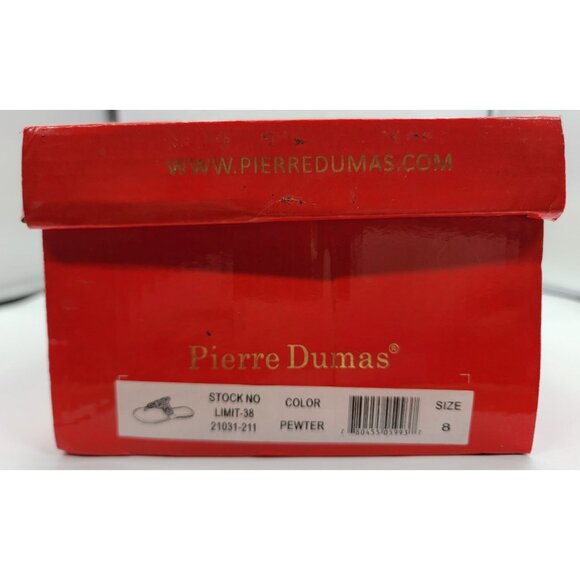 Pierre Dumas Womens Pewter Beaded Sandals Thong Flip Flop Size 8 New in Box - Picture 6 of 6
